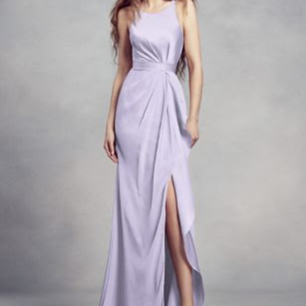 Charmeuse and Chiffon Bridesmaid Dress with Ruffle
